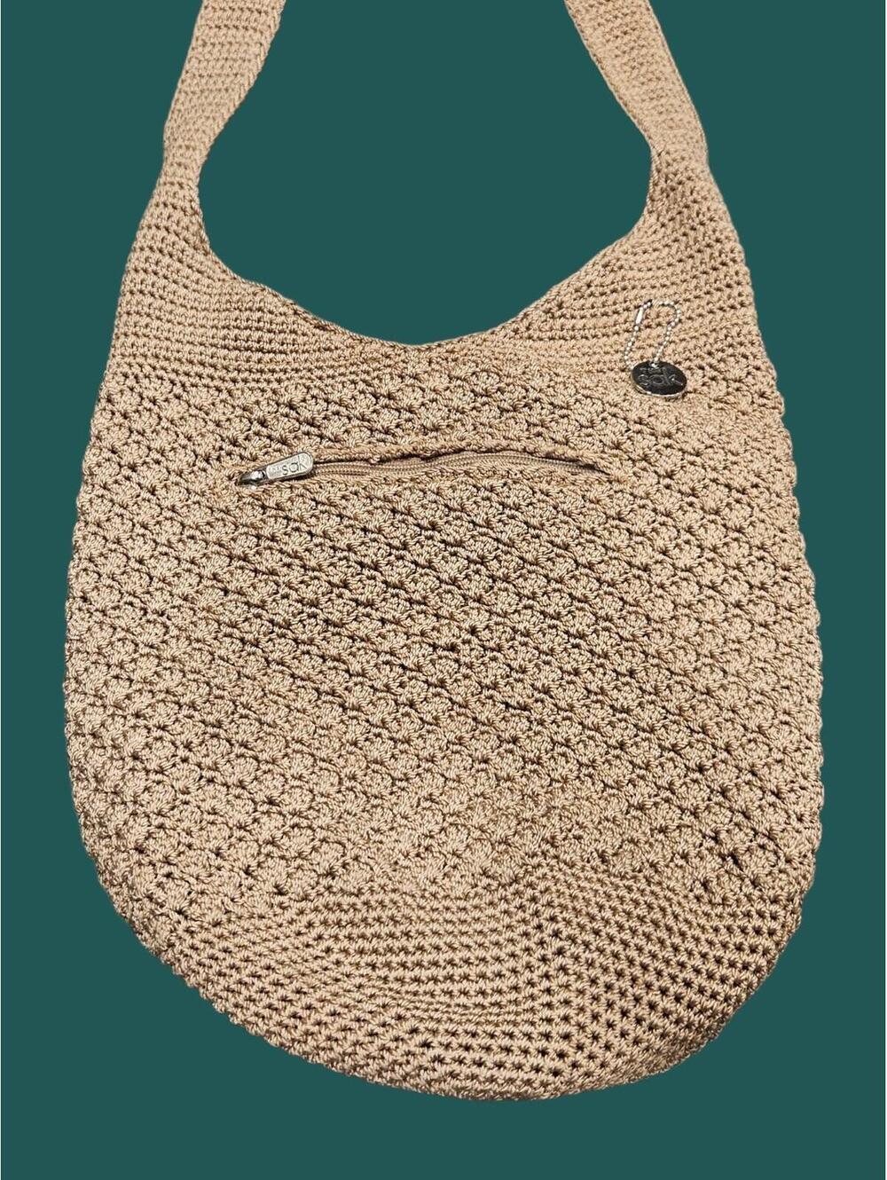 The Sac Brown Crochet Hobo Shoulder Bag
